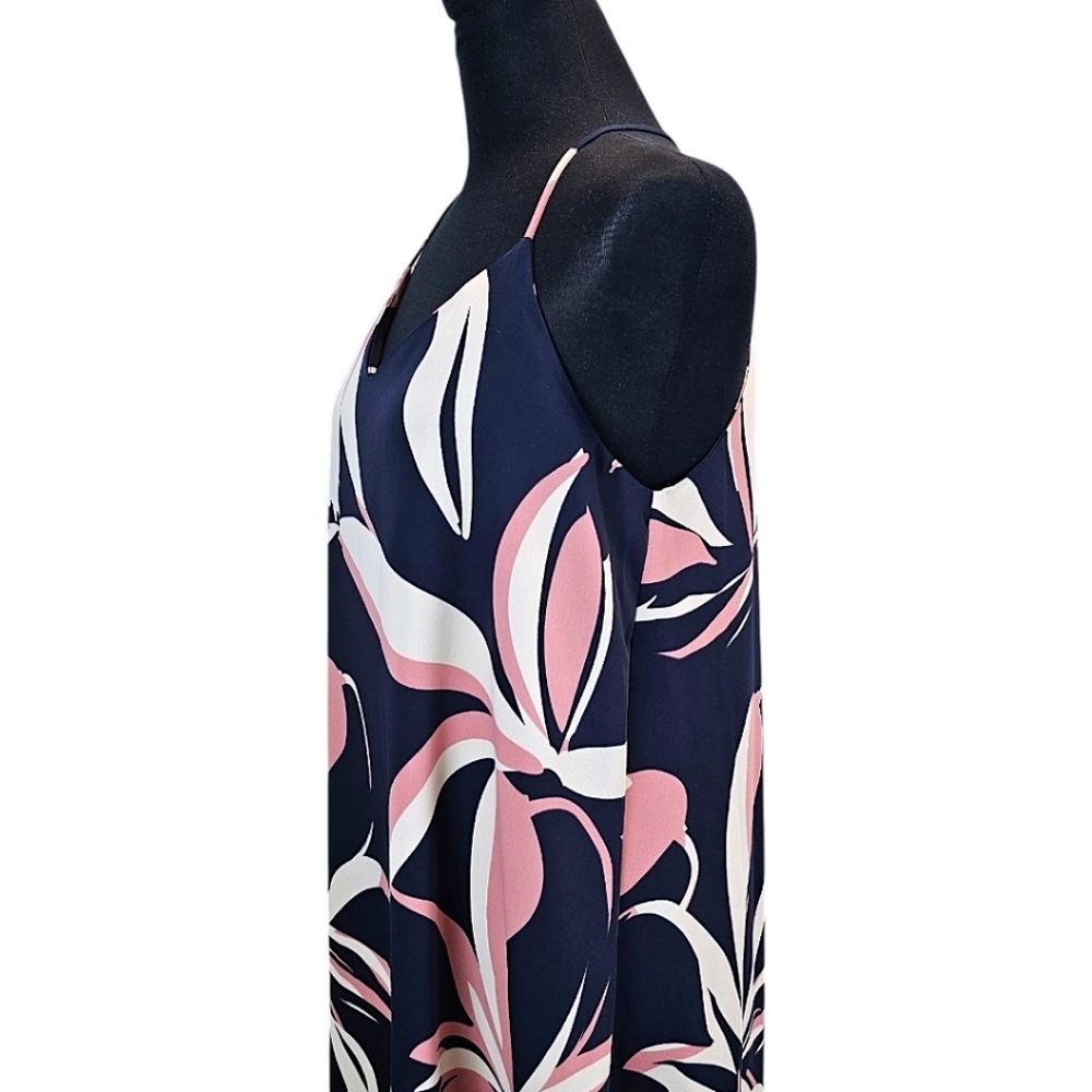 Cynthia Rowley Floral Halter Maxi Dress Sz Small Navy Summer Vacation Resortwear - Picture 8 of 16